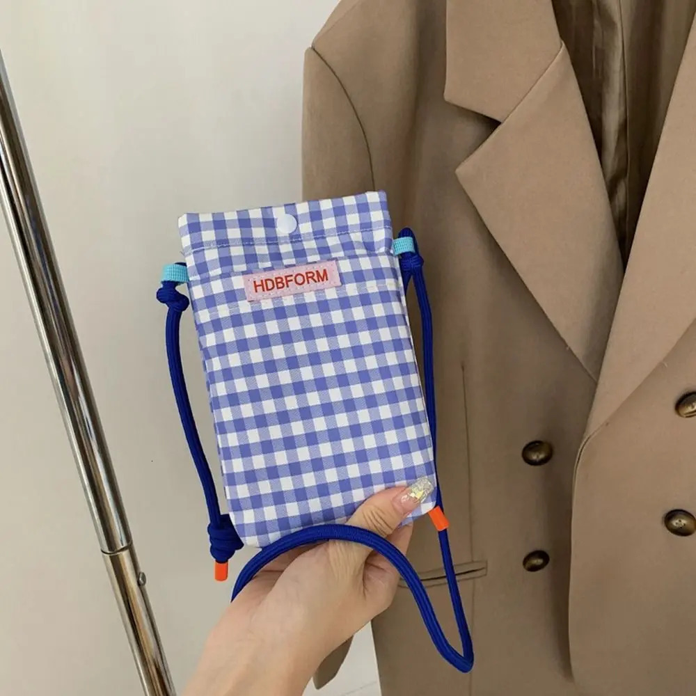 Mini Square Grid Shoulder Bag Multifunctional Women Mobile Phone Bag Fashion Cartoon Square Bags Large Capacity Handbag 250606