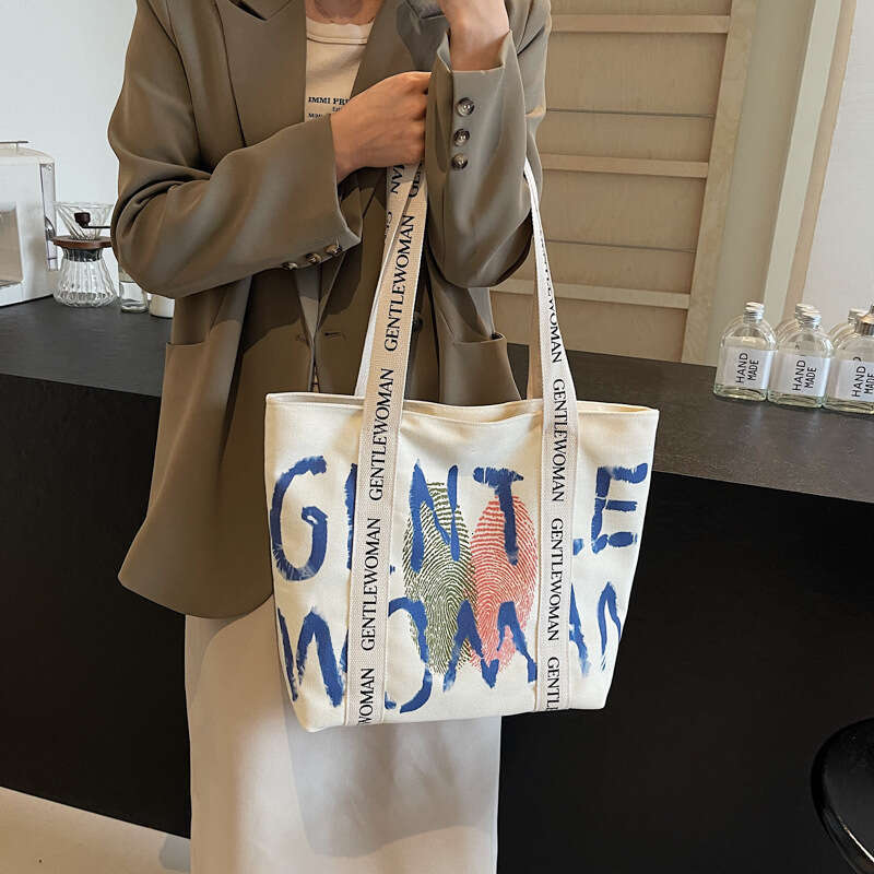 Fashion Letter Handbag for Women Trendy Personality Versatile Student Shoulder Korean Style Ins Large Capacity Tote Bag