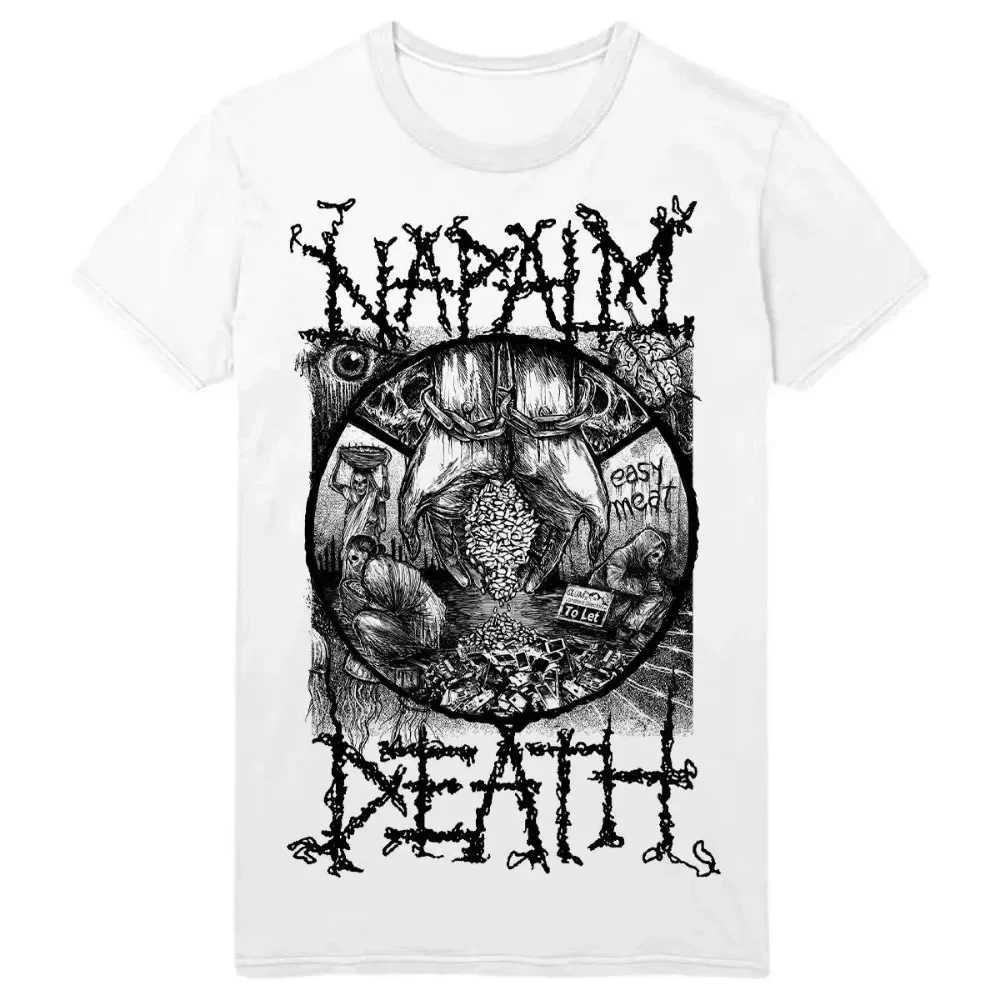 Napalm Death Grindcore Heavy Metal T-Shirt Men Women 00% Cotton Plus Size Printed Oversized O-Neck Streetwear Unisex Tees W250607