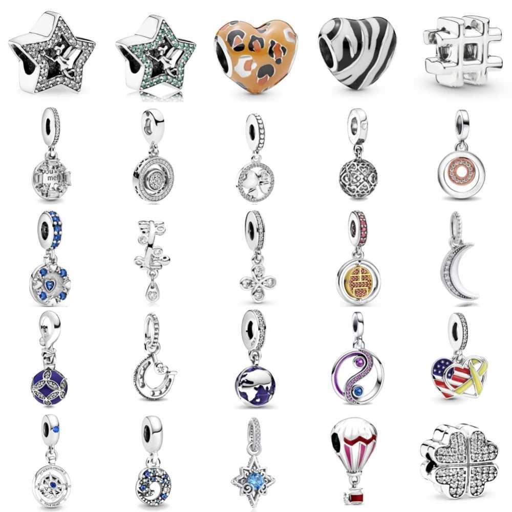 New925SterlingSilverHot Air Balloon MoonCharmOfLey925ChainBeadFitOriginaBracelet AccoriesDIYWomen JewelryXJ250607