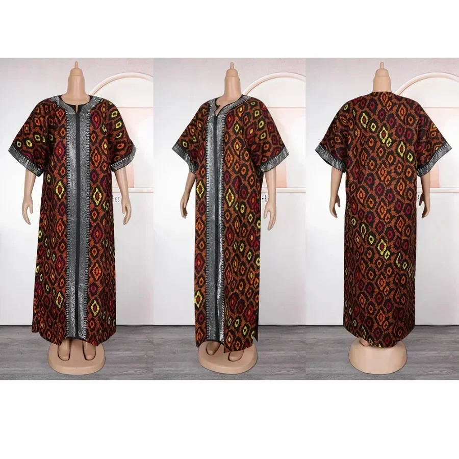 African Dresses for Women Traditional Africa Clothing Dashiki Ankara Print Wax Robe Kaftan Wedding Party Evening Gown 250603