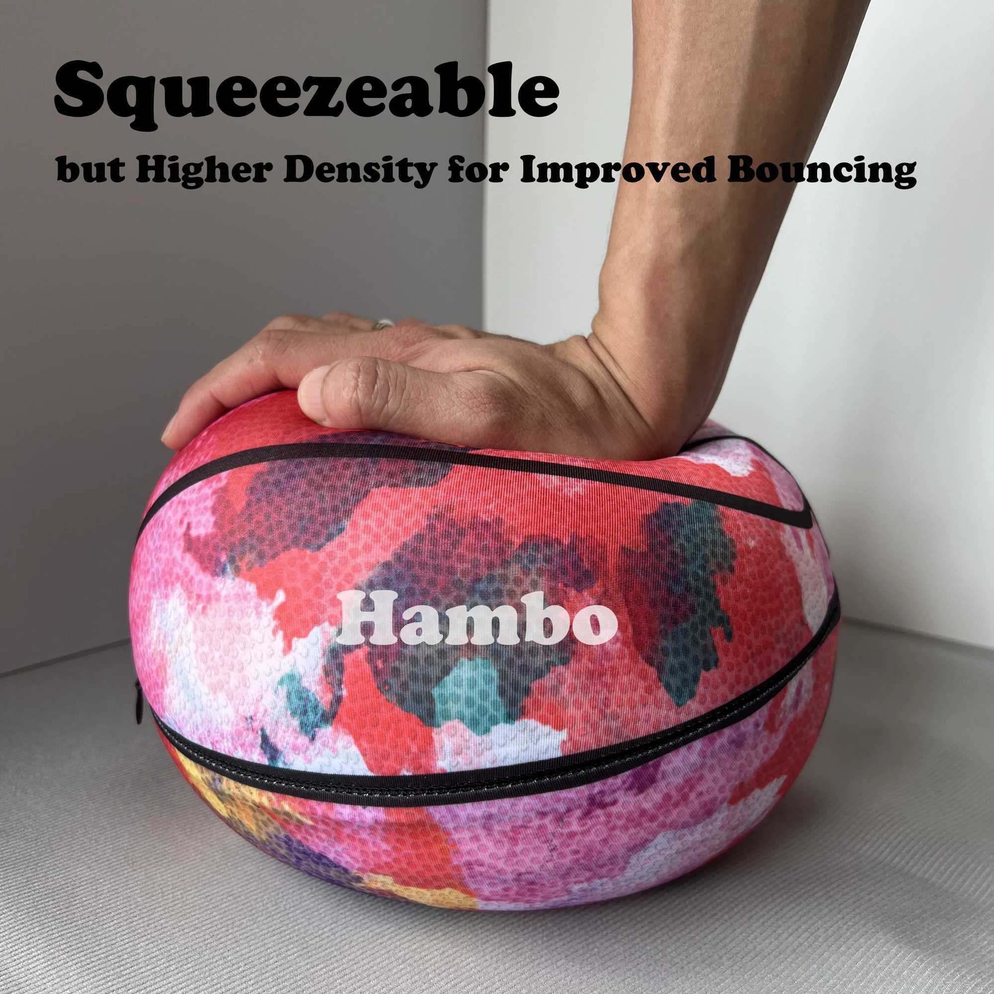 Fabric Cover Silent Basketball Number 7#/5#/3# Durable Airless Foam Basketballs Dribble Quiet Indoor Basketball Hoop Sports Articles XJ250606