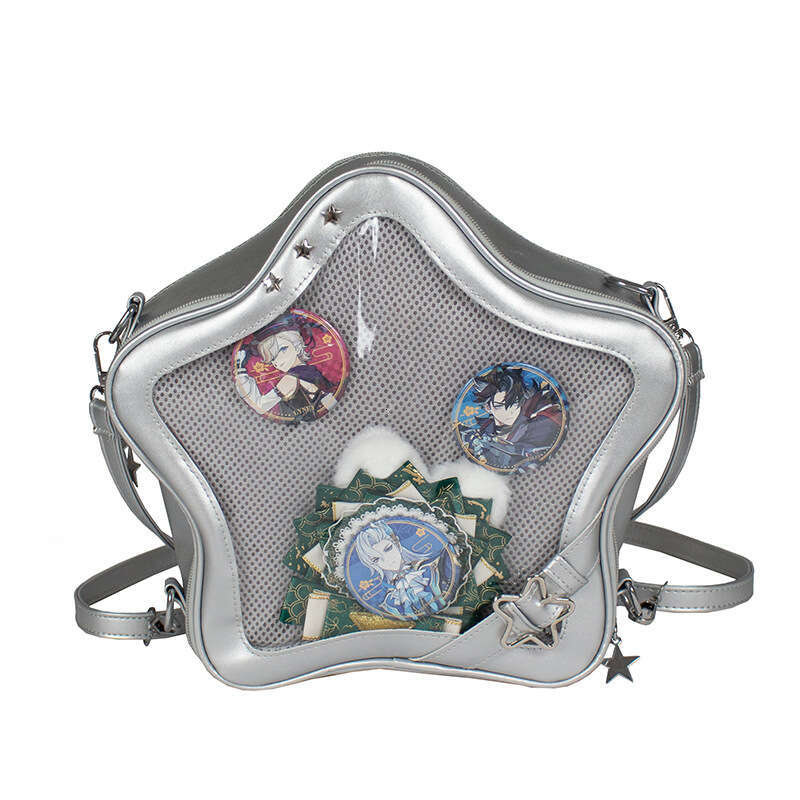 2D Pentagram Small Backpack 2025 New Cute Girl Pain Stylish Versatile Transparent Crossbody Bag