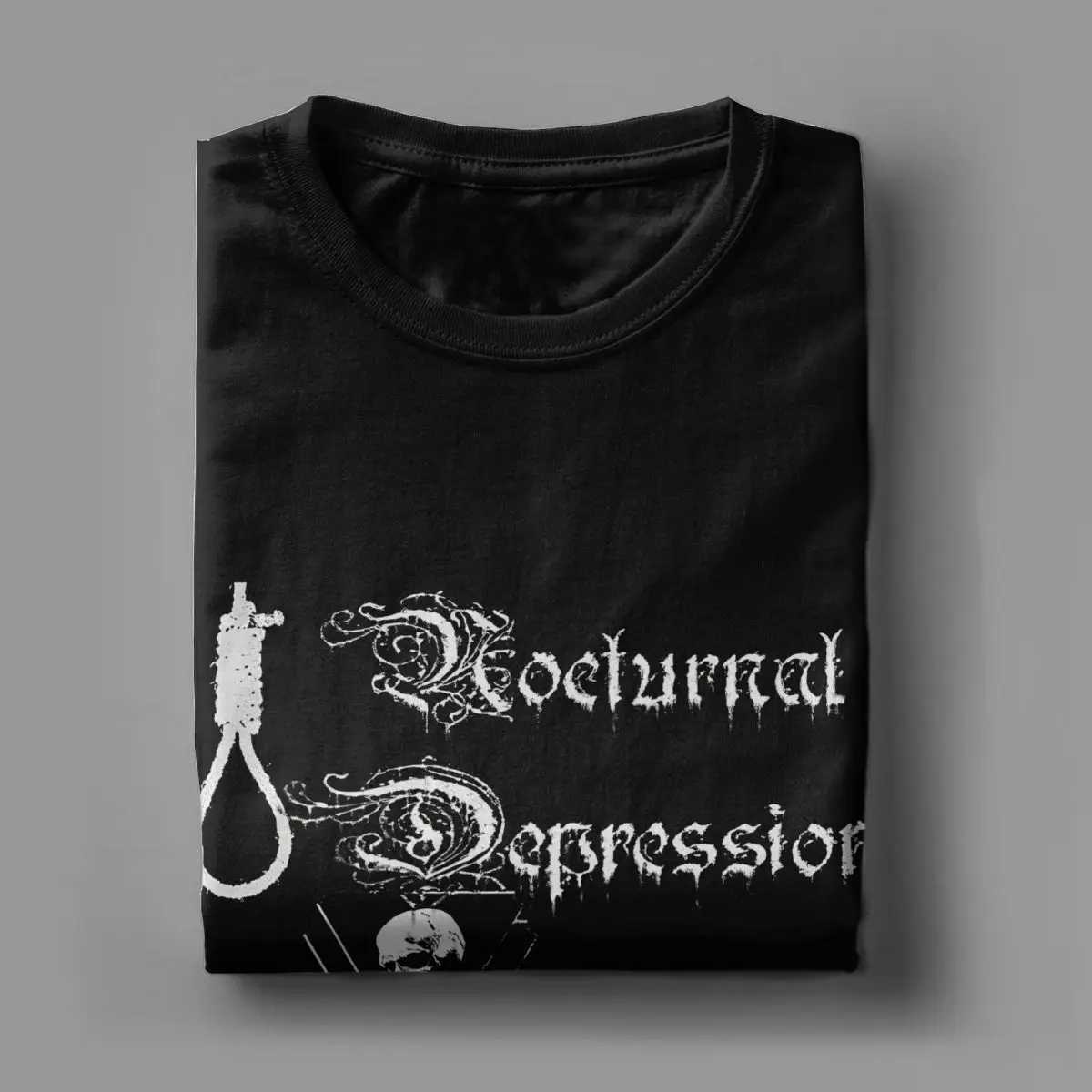 Men Women T-Shirts Nocturnal Depression Vintage 100% Cotton T Shirt Short Sleeve Black Metal Band T Shirt Crew Neck Plus Size X250607