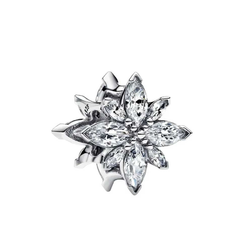 New 925 Silver White Shiny Zircon Series round Beads Charm Women Jewelry Gift Fit Original Bracelet DIY Accessories Pendant XJ250607