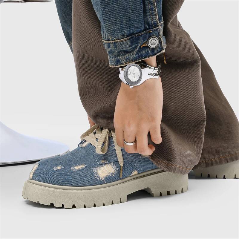 Ddmyoutdoor Summer Retro Derby Designer Fashion Brand Men S Canvas Breathable Thick Soled Workwear Casual Shoes Outdoor Shoes