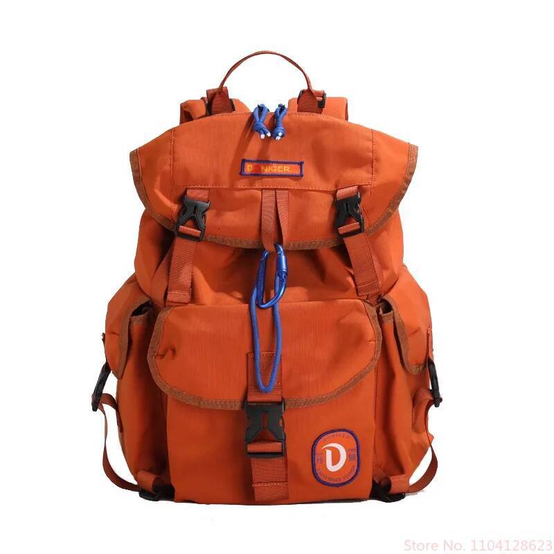 Shine Orange High Quality Nylon Backpacks String Water Proof Large Capacity Casual Outdoor Bags For Unisex 2025 New Hot Mochilas