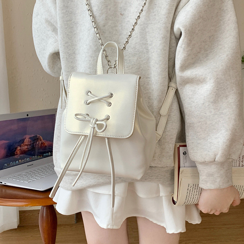 designer Ballet Style Bowknot Backpack for Women 2025 New Trend Korean Cute Handbag Shoulder Bag School Bag