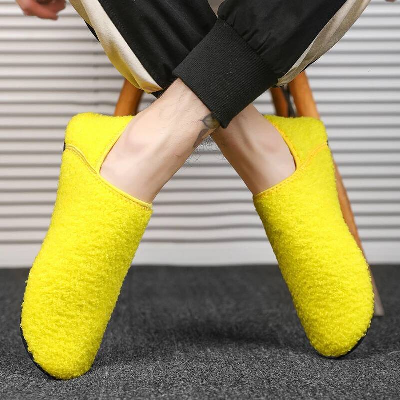 Ddmyoutdoor Men Winter Slippers Women Warm Soft Plush Flats Casual Male Loafers Lightweight Home Walking Couples Shoes Footwear Beach outdoor shoes