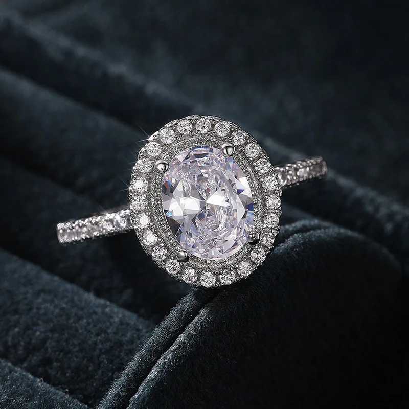 Moissanite Rings For Women 925 Sterling Silver Classic AAA Cubic Zirconia Engagement Band Jewelry Romantic Wedding Ring XJ250606