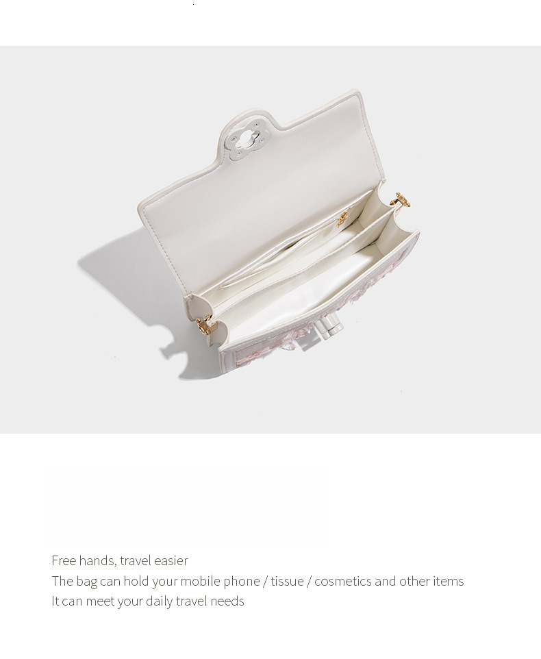 Free Shipping 2025 Summer New Fashion Versatile Handbag Designer Bags Niche Luxury High-end Exquisite Lace Shoulder Crossbody Small Square Bag