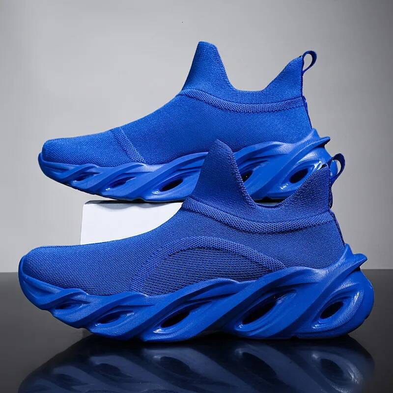 Ddmyoutdoor Blue Summer Running Sneaker Men Cushion Socks S Platform Trainers Unisex Athletic Shoes Big Size Zapatillas Hombre Outdoor Shoes