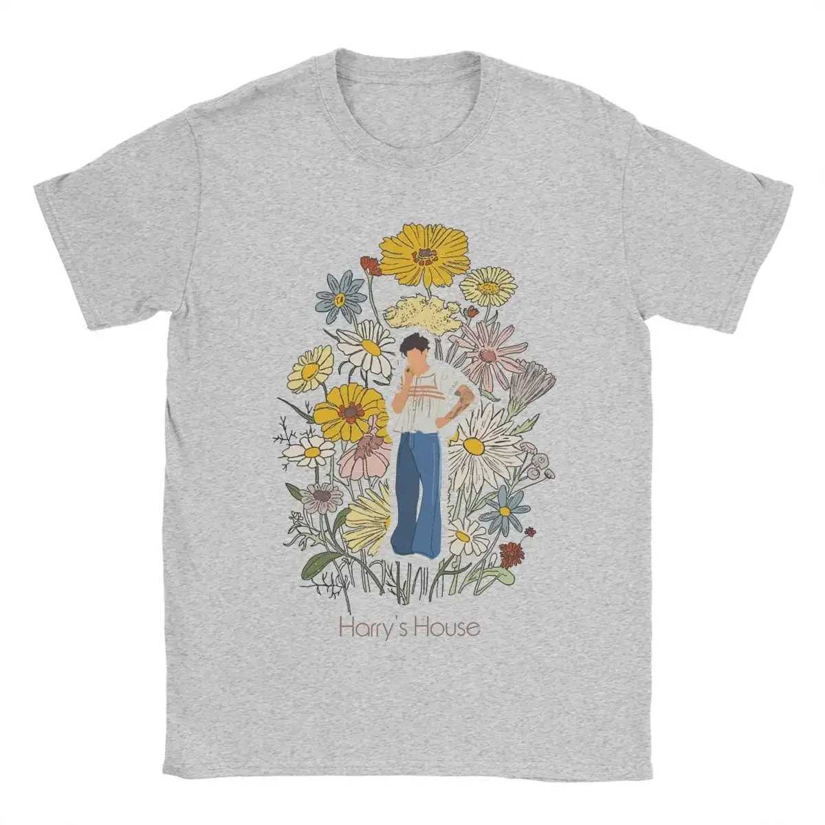Short Sleeve Clothes Summer Men Pure Cotton Vintage T-Shirt O Neck Tee Shirt Harrys Style Fruit Man With Flowers T Shirt 2024 W250607