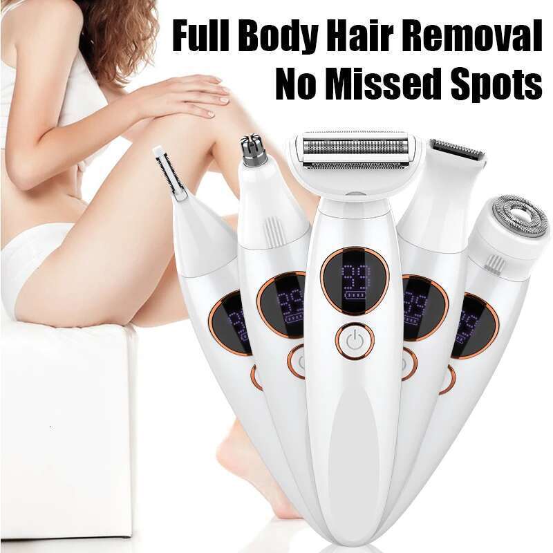 RESUXI 733 5 In 1 Multifunctional Women's Electric Epilator Face Shavers Eyebrow Painless Bikini Trimmer Hair Removal
