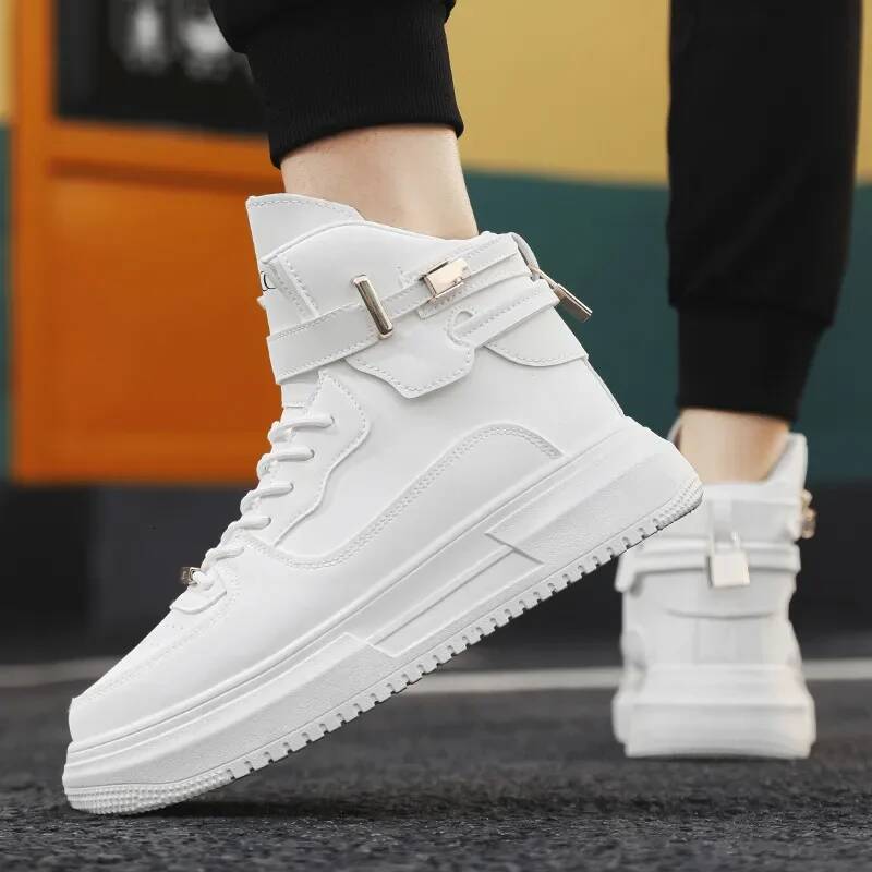 Ddmyoutdoor New Design Men S Skateboard Spring Fashion High Top Shoes Casual Platform Comfortable White Sneakers Outdoor Shoes