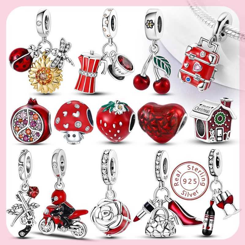 New 925 Sterling Silver Charms Bead Original Red Series Charm Pendant Fit Bracelet Necklaces DIY Birthday For Woman Jewelry Gift XJ250607