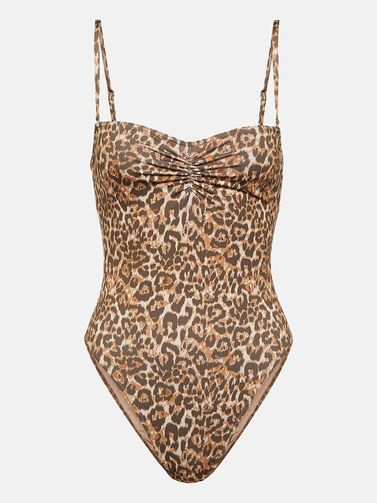 Miyouj Leopard Suit Swimsuit String Bodysuit Sexy Bathsuits 2025 Swimsuits High Cut Swimwear Solid Color Bathwear 250530