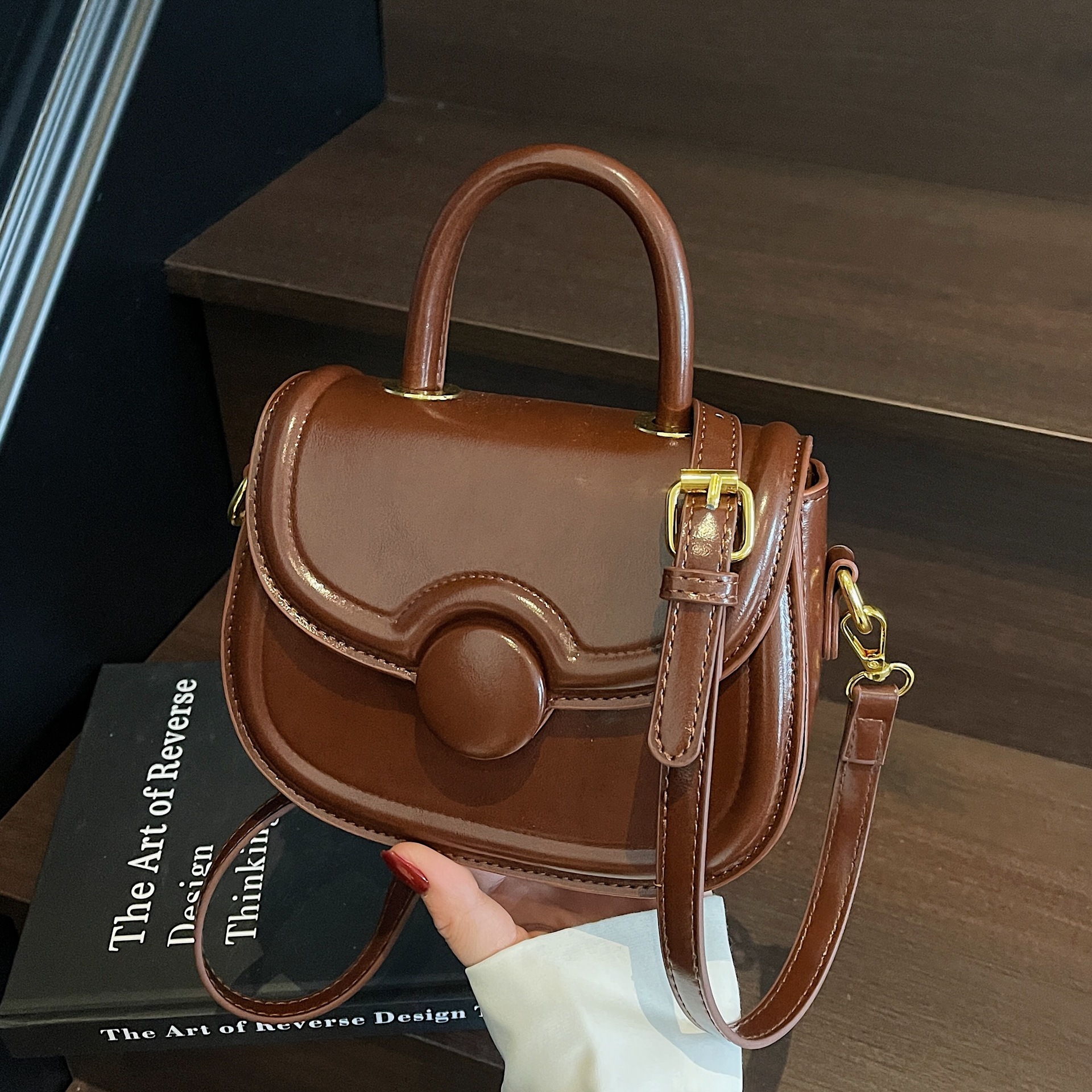 designer Vintage Handbag for Women 2025 New Fashion Trendy Versatile Shoulder Bag High-end Crossbody Saddle Bag