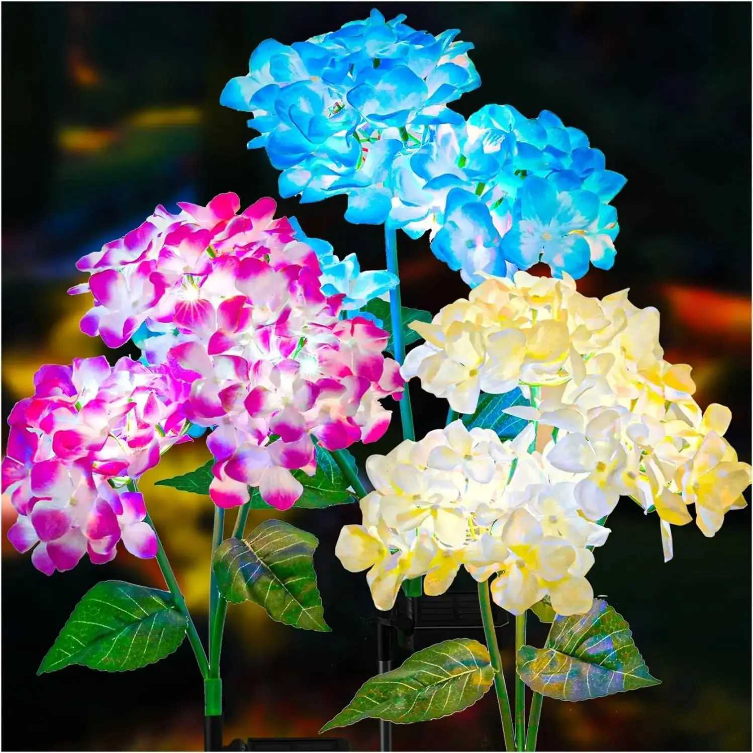 Hydrangea Flower Light LED Solar Outdoor Waterproof Landscape Light Simulation Flower Lamp for Yard Garden House Lawn Decoration XJ250606