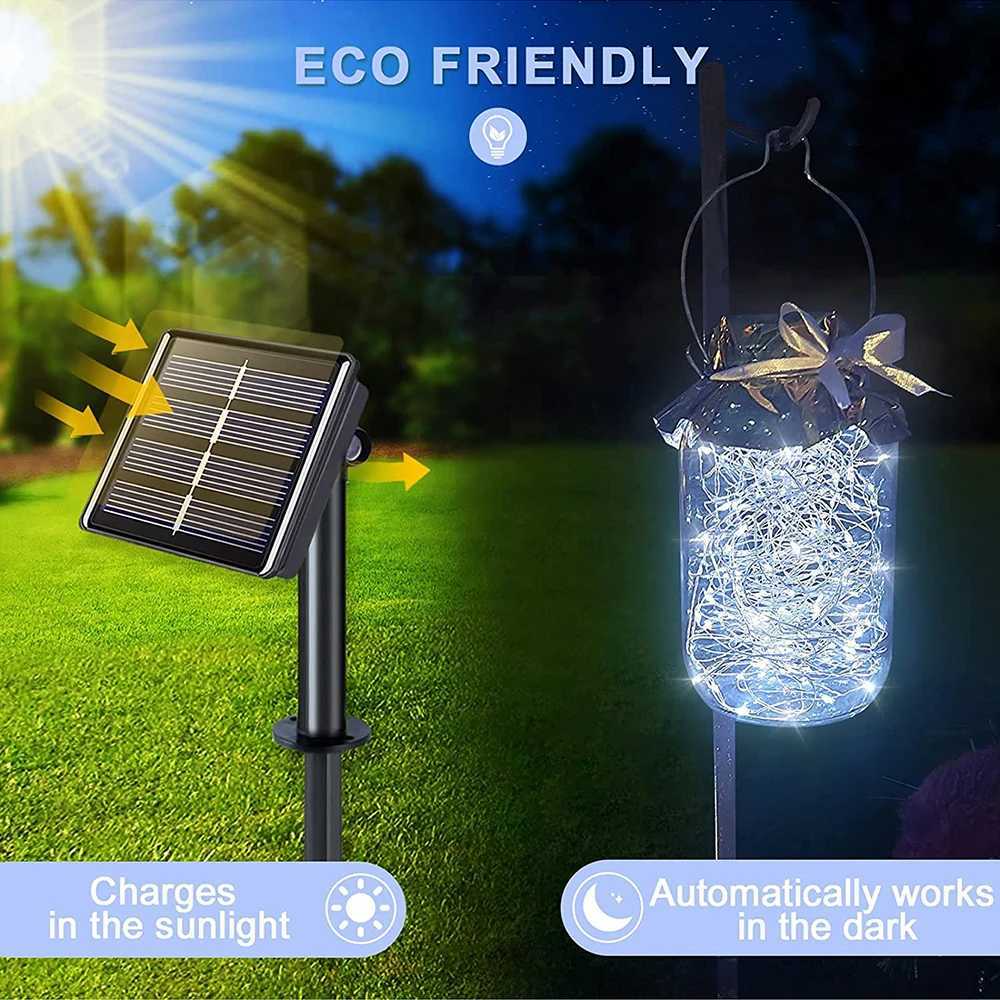 LED Fairy String Lights Waterproof Outdoor Garland Solar Power Holiday Christmas Lamp For Garden Party Tree Decoration XJ250606