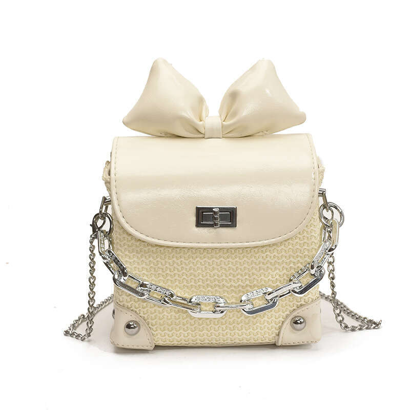 Chain 2025 Summer New Niche Design Fashion Simple High-Value Single Shoulder Crossbody Color-Block Small Square Bag
