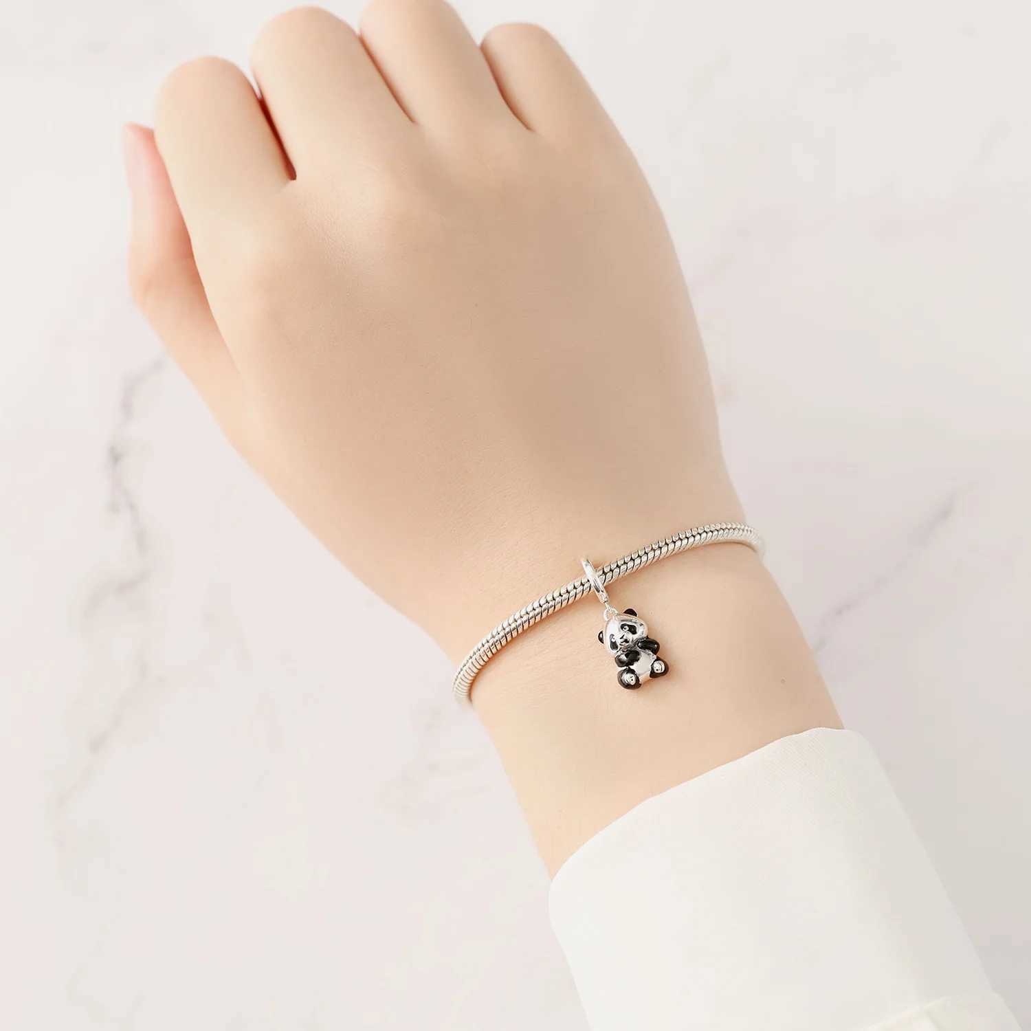 Cute Panda Penguin Charm 925 Sterling Silver Fun Bamboo Pandas Charms Bead Pendant For Women DIY Bracelets Fine Jewelry Gifts XJ250607