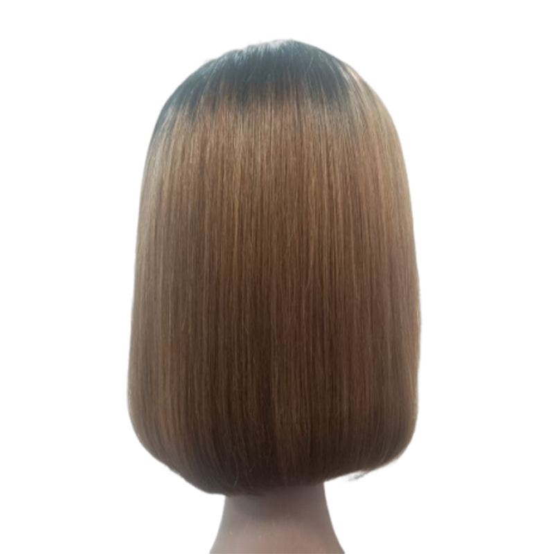 Real person short straight hair wig, high-quality wig