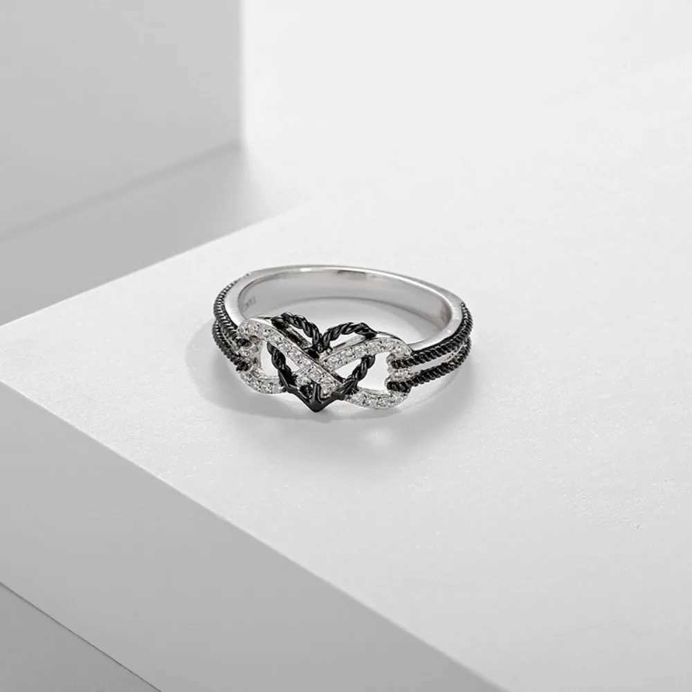 Only Love Black Infinity Heart Couple Rings for Women Men Stainless Steel Jewelry for New Listing Gothic Accessories W250606