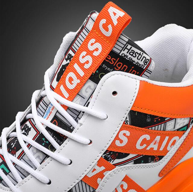 Designer sneaker men's shoes summer high school basketball sports running shoes for teenagers casual high cut thick soled dad Z 6.5-6