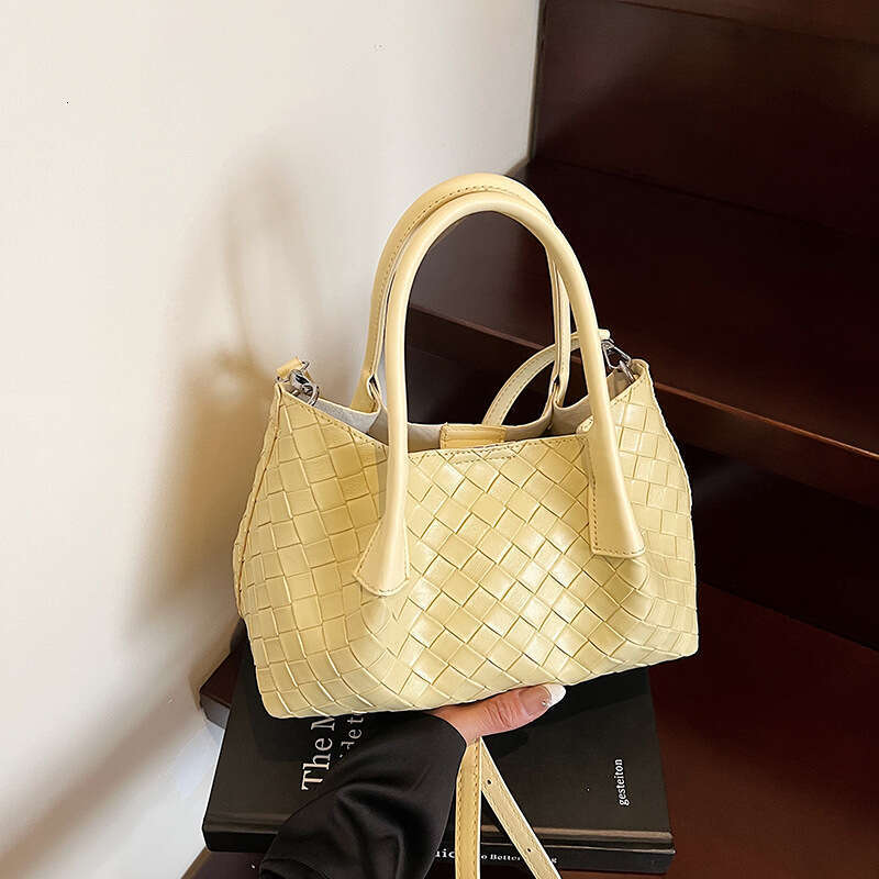 Niche Handbag for Women 2025 Summer New Simple Woven Pattern Basket Fashion Commuter Crossbody Bag Trend