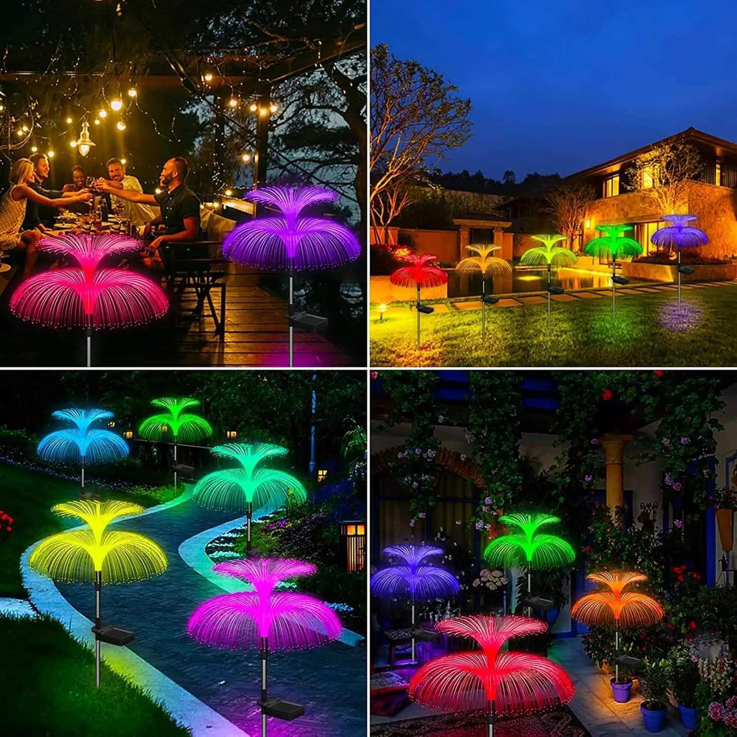 Double layer jellyfish solar decorative garden light outdoor IP65 waterproof LED decoration for courtyard lawn. XJ250606