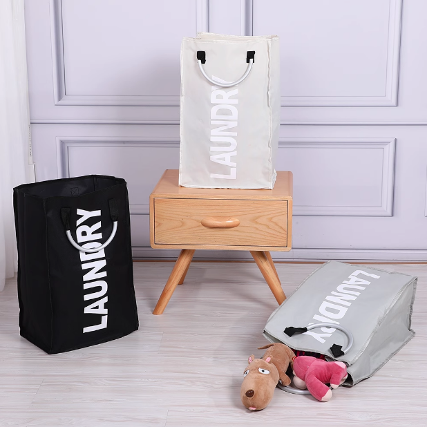 Large capacity single grid aluminum handle hand-held dirty clothes basket