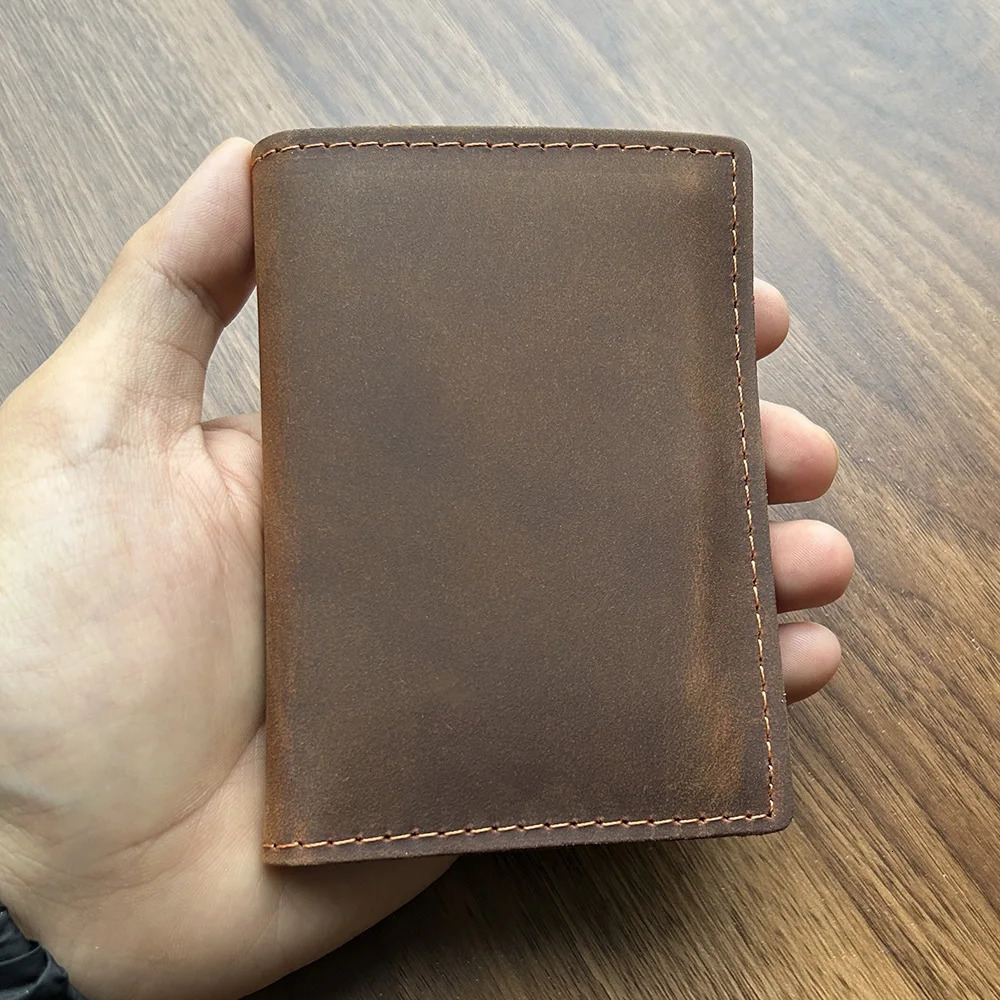 Handmade Wallet for Credit Cards Vintage Style Minimalist Leather Credit Card Holder Wallet for Men Protector Sleeve 250605