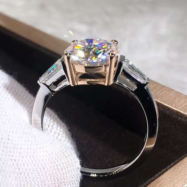 Roomy 9K 14K 18K Rose Red Gold Ring GRA Certificate D VVS1 H A Cut Moissanite Engagement Rings