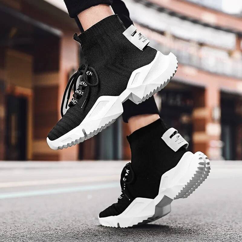Ddmyoutdoor MAEDEF Men High Top Soft Comfortable Casual Shoes Breathable Anti Slip Mens Sneakers Lace Up Outdoor Walking Shoe Outdoor Shoes