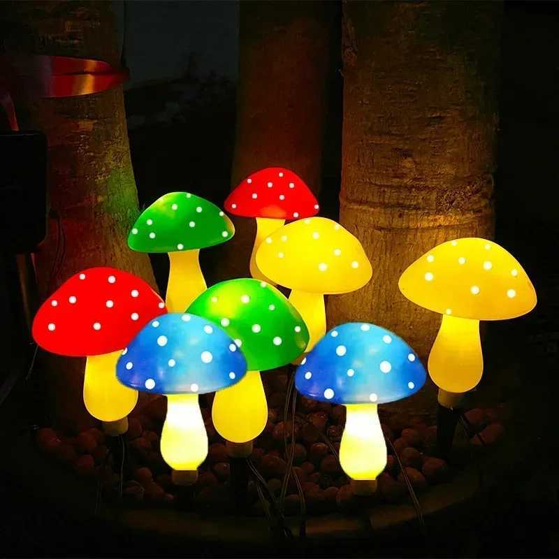 LED Aaric String Lights 8 Heads Mushroom Lamp Decor Camping Tent Flower Bed Garden Outdoor Yard Patio Pathway Landscaped LightingXJ250606