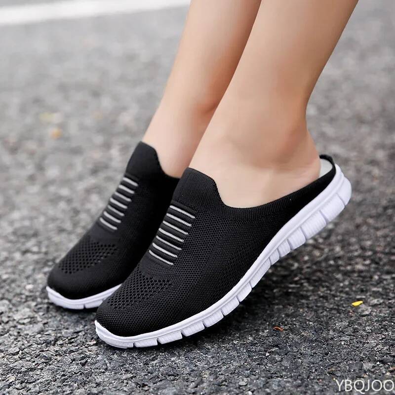 ddmyoutdoor Women Mules New Casual Half Slippers Breathable Light Outdoor Flats Zapatos De Mujer Plus Size Quality Shoes For Woman Outdoor Shoes