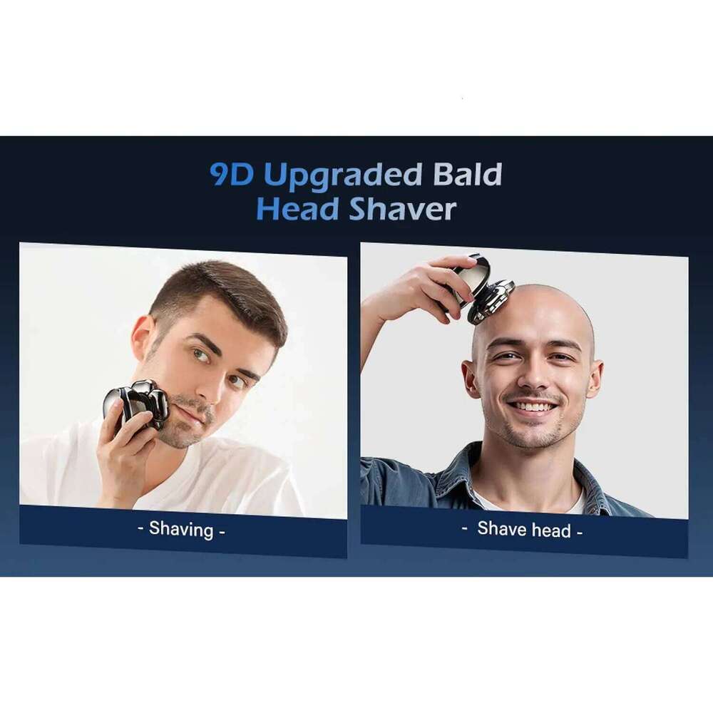 9D Detachable Shaver Electric Razor For Men Ipx6 Waterproof Wet Dry Bald Head Shavers With USB Charge