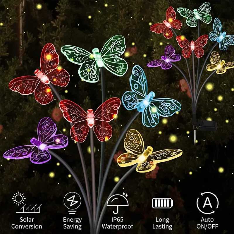 Solar Butterfly Light LED Bahe I 2 Modlu D Mekan Su Geirmez Peyzaj I Bahe im Dekorasyonu XJ250606