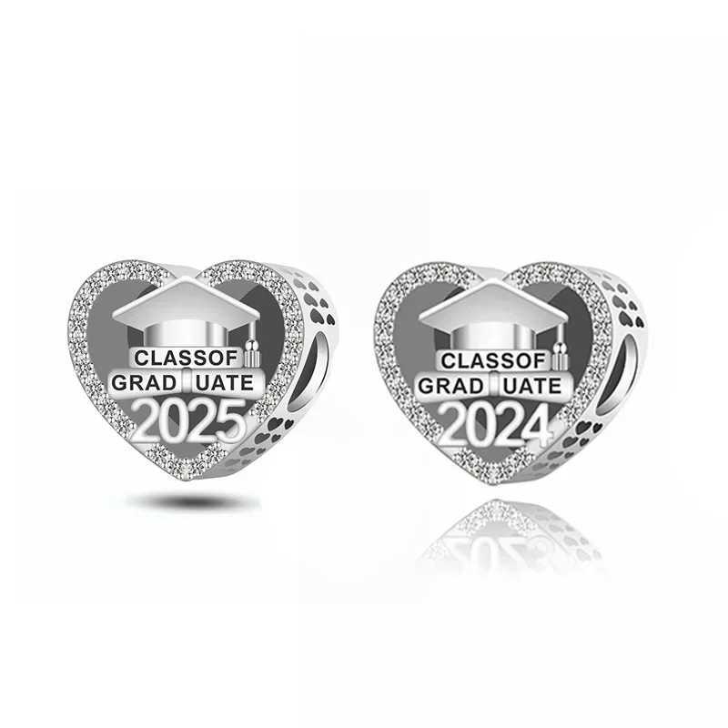 Fit Original Pan Charm Bracelet 925 Silver 2025 Class of Graduate You A Hpy Graduation Bead For Making Berloque New XJ250607