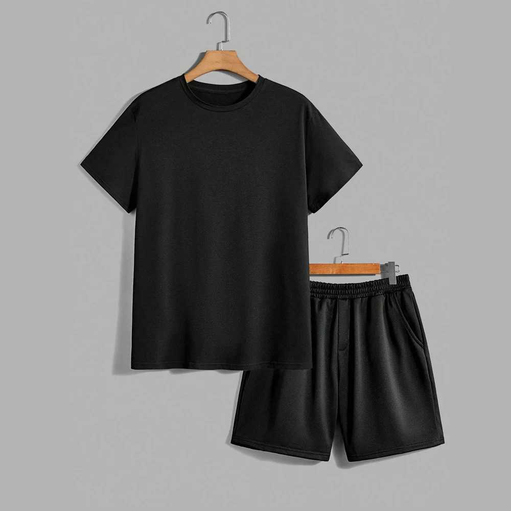 Summer Mens Sets Fashion Tracksuit Men Short Sleeve T Shirts Sport Shorts Suit Men Casual Men Clothing Mens Joggers Sets W250609