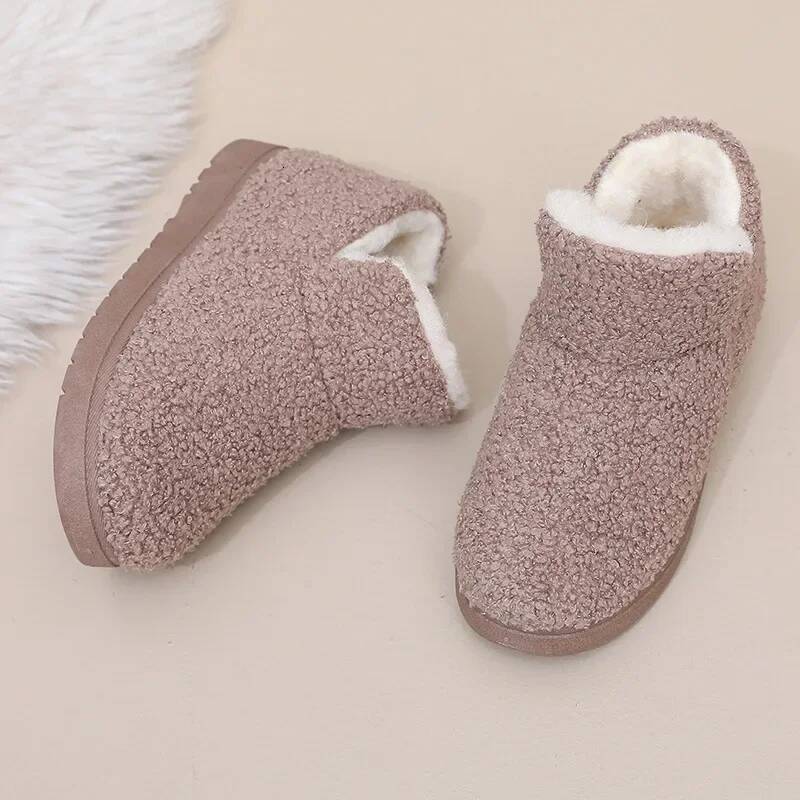 Ddmyoutdoor Women Winter Snow Fashion Plush Warm Thick Cotton Shoes Anti Slip Soft Sole Outdoor Cold Proof Ankle Boots Outdoor Shoes