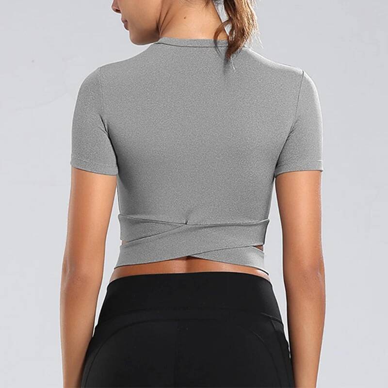 New Seamless Yoga Shirts Women Short Sleeve Cropped Gym Tops Fiess Running Workout Sport T-Shirts Sports Wear