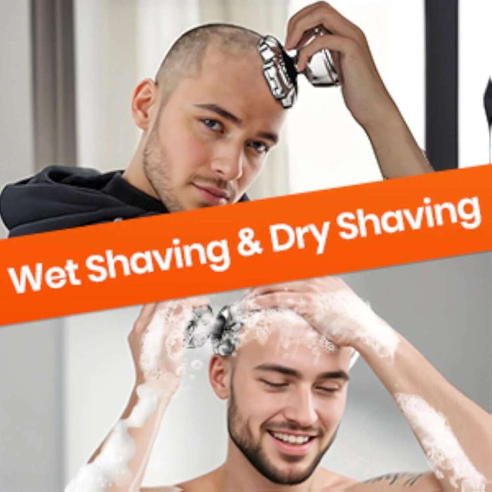 9D Men 6 In 1 Cordless Rechargeable Electric Shavers For Beard/Nose/ LED Display Wet/Dry Bald Head