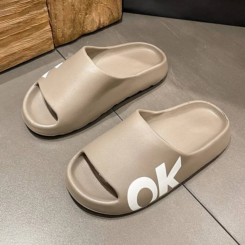 Ddmyoutdoor Fashion Men Women Summer Flat Lightweight EVA Comfort Fun OK Unisex Slipper Couples Shower Shoes Home Bathroom Slippers Beach outdoor shoe