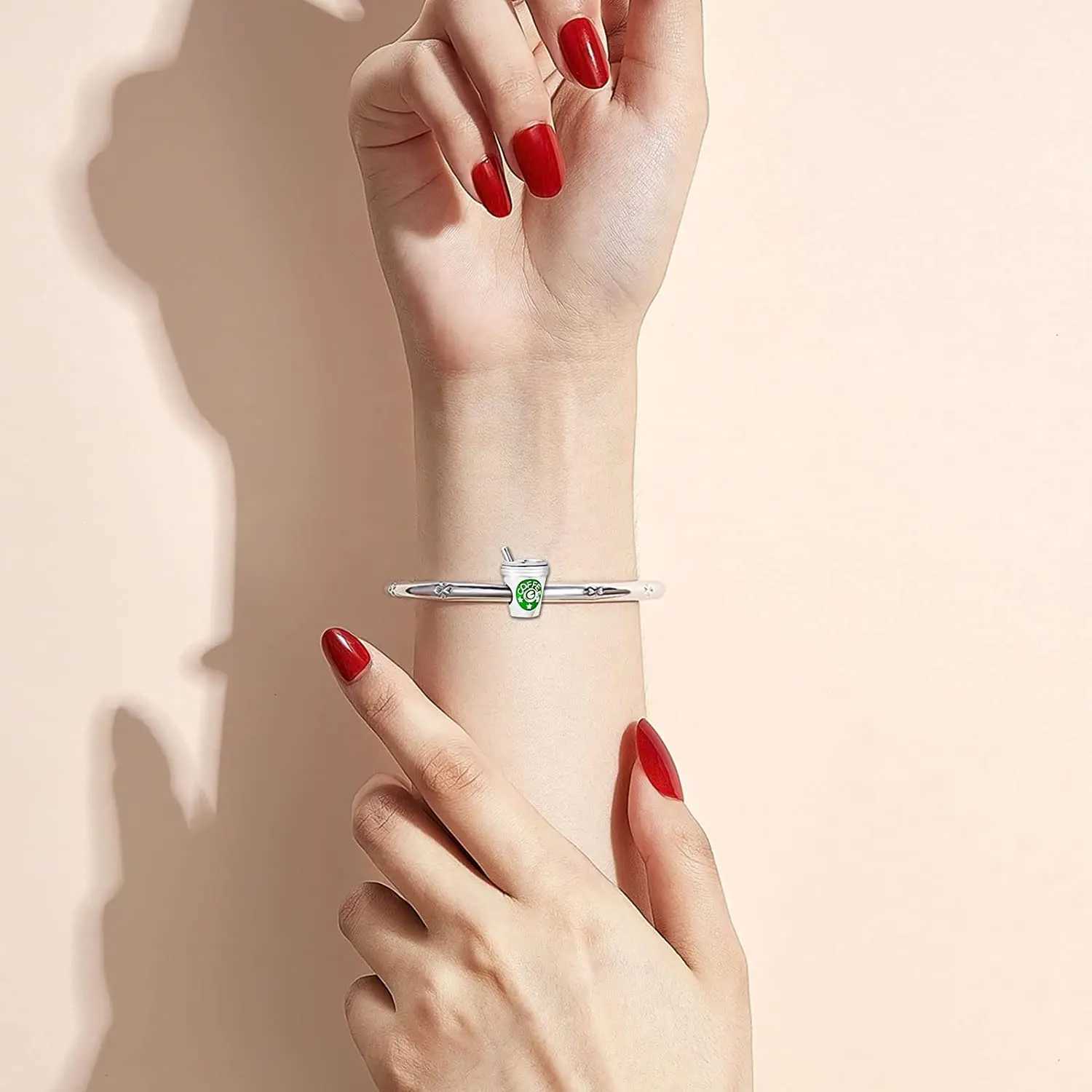 New 925 Sterling Silver Charm Fit Original Bracelet Accessories Women Jewelry Leisure Time Series Coffee Machine Tumbler XJ250607