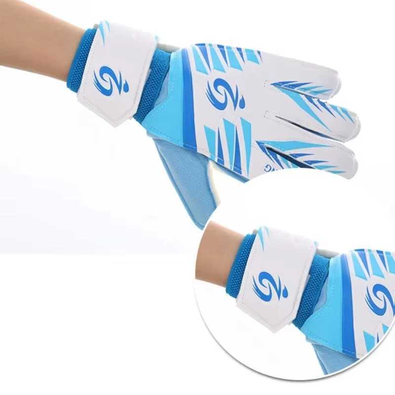 Children Football Goalkeeper Gloves with Finger Guard PU Wear-resistant Anti-slip Durable Protective Gloves Soccer Goalie Gloves XJ250606