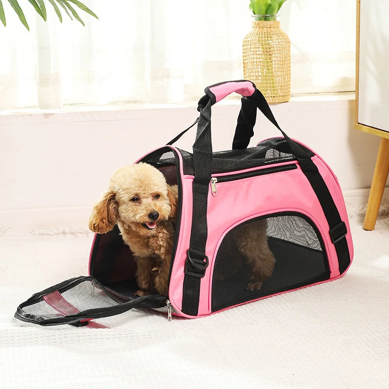 Cat Bags Portable Dog Bag Mesh Breathable Foldable Cats Bag Travel Breathable Transport Handbag 250603