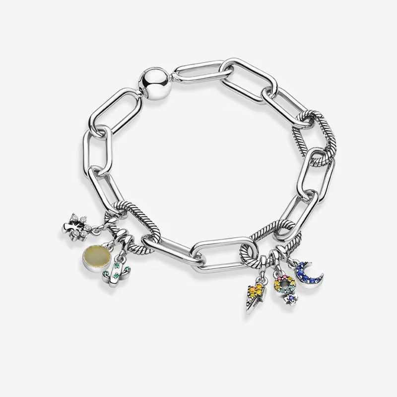 925 Sterling Silver Me Dangle Charm My - Mini Pendant Fit Pantaro Me Bracelet Necklace Women Original DIY Jewelry XJ250607