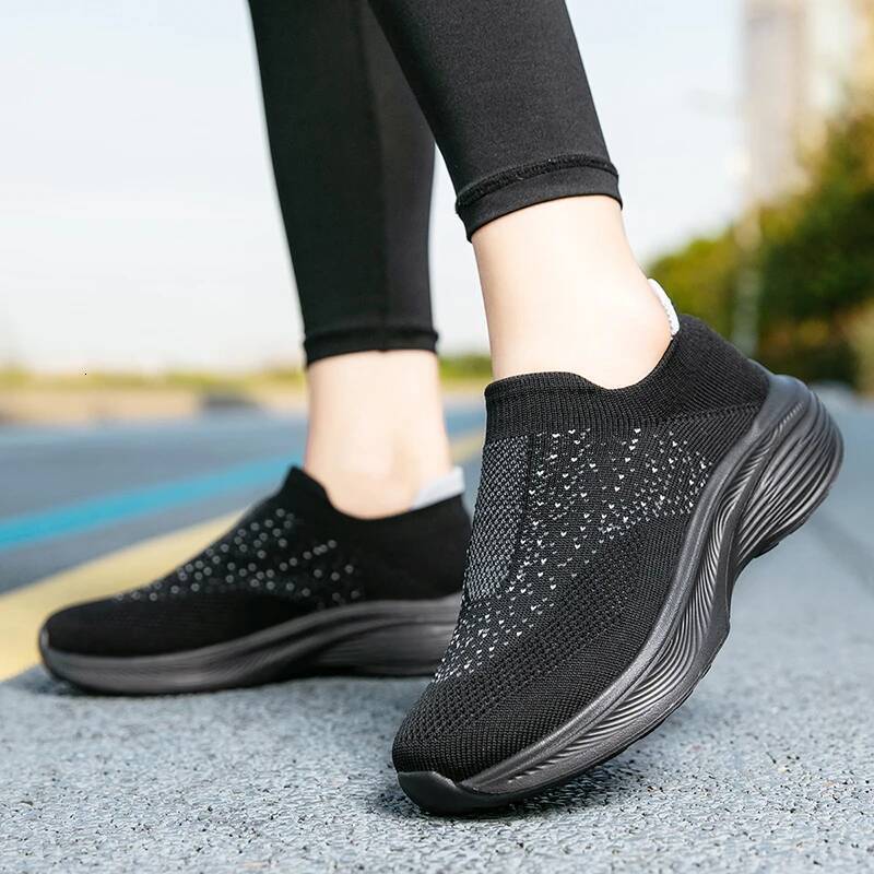 ddmyoutdoor Trendy Women Sports Mesh Thick Sole Shock Absorbing Walking Anti Skid High Quality Training Casual Shoes Zapatos De Mujer Outdoor Outdoor 